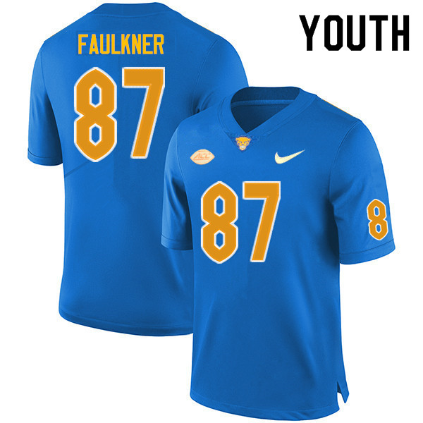 Youth #87 Trevor Faulkner Pitt Panthers College Football Jerseys Sale-Royal